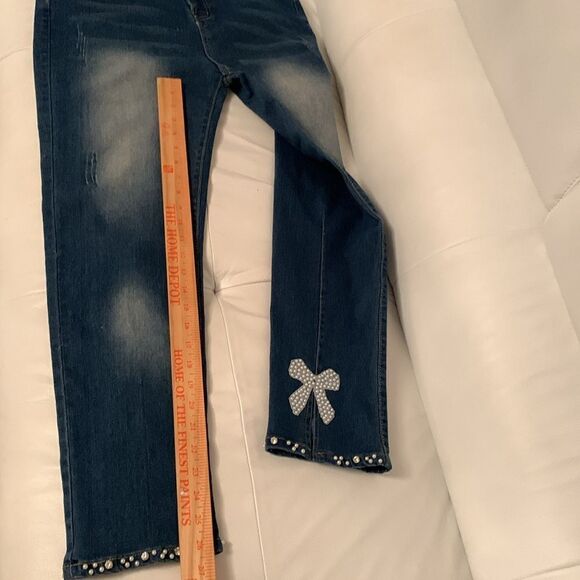 Women’s Classic High Rise Embellishment Pearl Pull On Denim Size XL - Picture 6 of 14